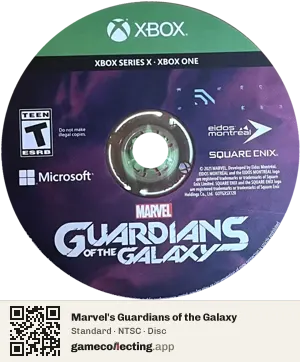 Marvel's Guardians of the Galaxy Xbox Series X, NTSC disc