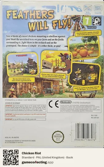 Chicken Riot Nintendo Wii, United Kingdom box back