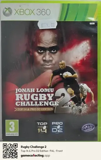 Rugby Challenge 2 Xbox 360, PAL box front
