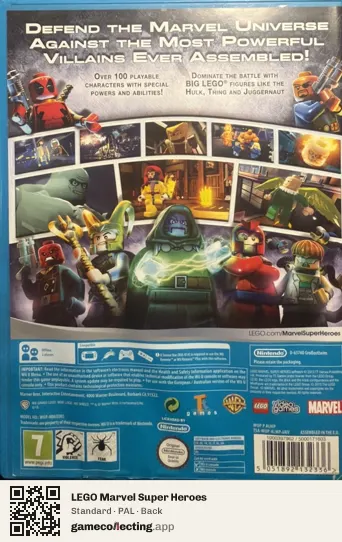 LEGO Marvel Super Heroes Nintendo Wii U, PAL box back