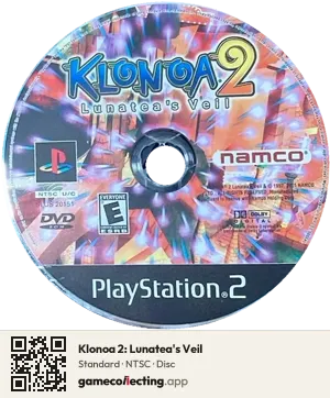Klonoa 2: Lunatea's Veil PlayStation 2, NTSC disc
