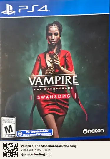 Vampire: The Masquerade: Swansong PlayStation 4, NTSC box front