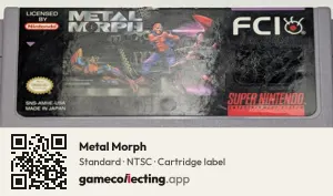 Metal Morph Super Nintendo Entertainment System, NTSC cartridge label