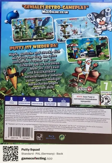 Putty Squad PlayStation 4, Germany box back