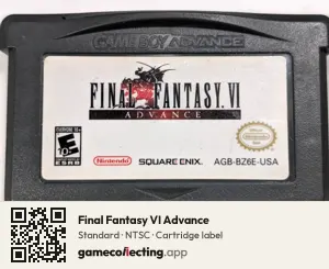 Final Fantasy VI Advance Game Boy Advance, NTSC cartridge label