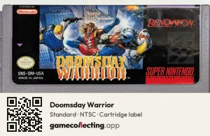 Doomsday Warrior Super Nintendo Entertainment System, NTSC cartridge label