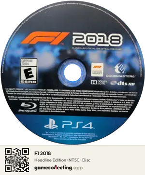 F1 2018 PlayStation 4, NTSC disc
