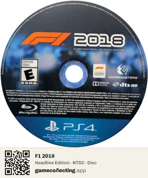 F1 2018 PlayStation 4, NTSC disc