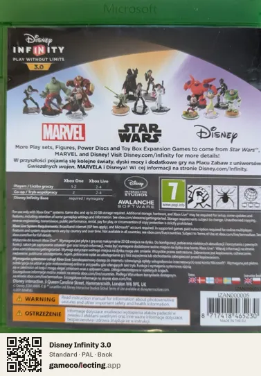 Disney Infinity 3.0 Xbox One, PAL box back
