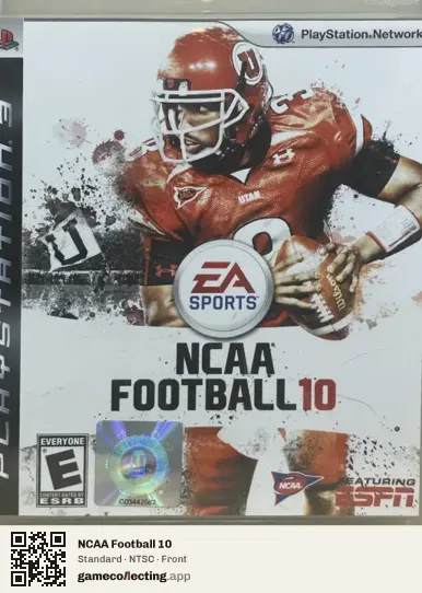 NCAA Football 10 PlayStation 3, NTSC box front
