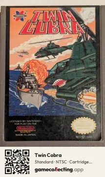 Twin Cobra Nintendo Entertainment System, NTSC cartridge label