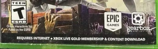Fortnite, the ESRB box on its front