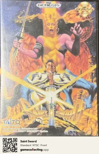 Saint Sword Sega Mega Drive / Genesis, NTSC box front