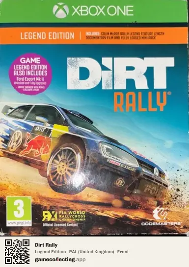 Dirt Rally Xbox One, United Kingdom box front