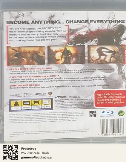 Prototype PlayStation 3, Australia box back
