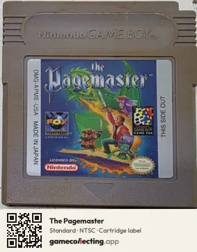 The Pagemaster Game Boy, NTSC cartridge label