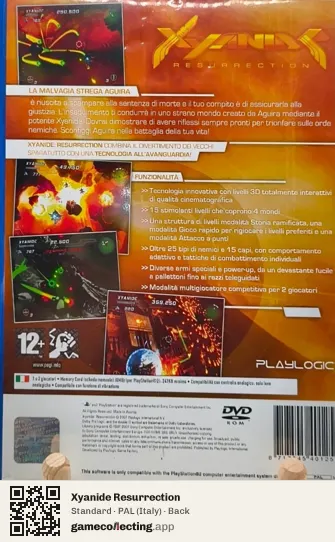 Xyanide Resurrection PlayStation 2, Italy box back