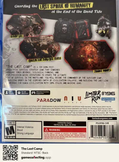The Last Camp PlayStation 5, NTSC box back