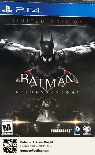 Batman: Arkham Knight PlayStation 4, NTSC box front