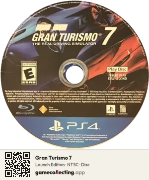 Gran Turismo 7 PlayStation 4, NTSC disc