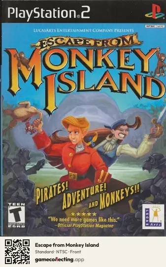 Escape from Monkey Island PlayStation 2, NTSC box front