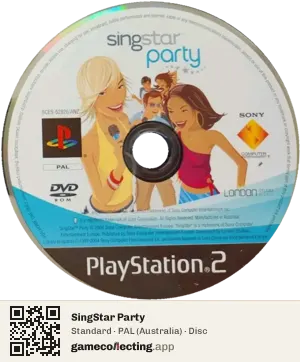 SingStar Party PlayStation 2, PAL disc