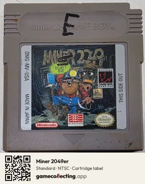Miner 2049er Game Boy, NTSC cartridge label