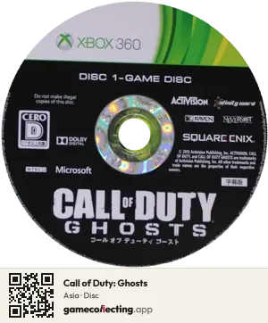 Call of Duty: Ghosts Xbox 360, Asia disc