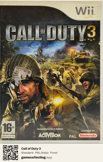Call of Duty 3 Nintendo Wii, Italy box front