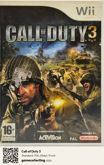 Call of Duty 3 Nintendo Wii, Italy box front