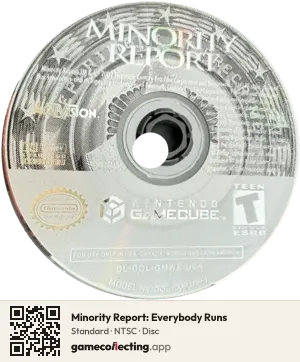 Minority Report: Everybody Runs Nintendo GameCube, NTSC disc