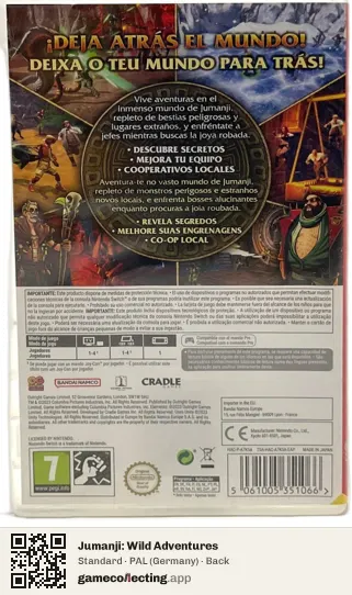 Jumanji: Wild Adventures Nintendo Switch, Germany box back