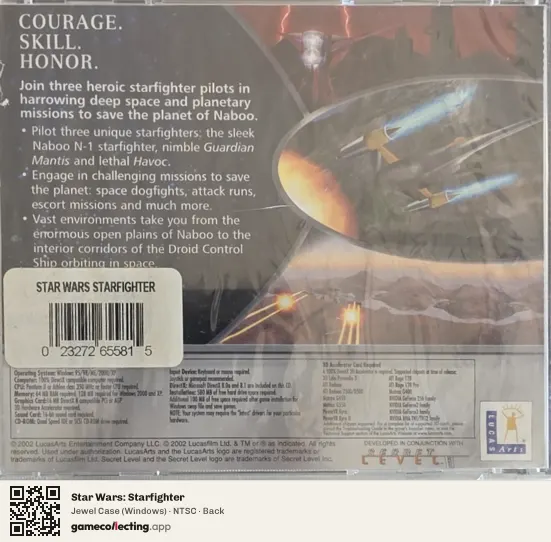 Star Wars: Starfighter Computer, NTSC box back