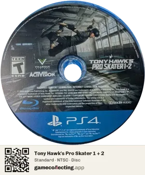 Tony Hawk's Pro Skater 1 + 2 PlayStation 4, NTSC disc