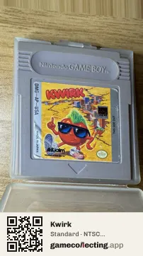 Kwirk Game Boy, NTSC cartridge label