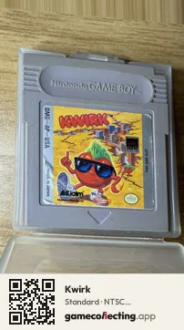 Kwirk Game Boy, NTSC cartridge label