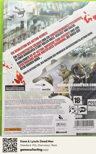Kane & Lynch: Dead Men Xbox 360, Germany box back