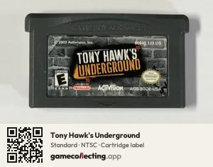 Tony Hawk's Underground Game Boy Advance, NTSC cartridge label