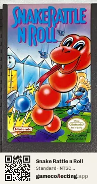 Snake Rattle n Roll Nintendo Entertainment System, NTSC cartridge label