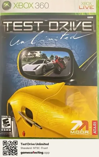 Test Drive Unlimited Xbox 360, NTSC box front