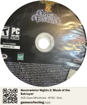 Neverwinter Nights 2: Mask of the Betrayer Computer, NTSC disc