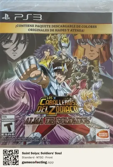 Saint Seiya: Soldiers' Soul PlayStation 3, NTSC box front