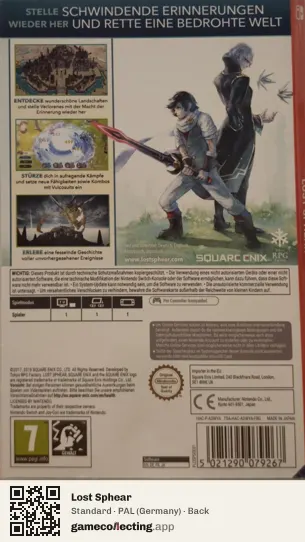Lost Sphear Nintendo Switch, Germany box back