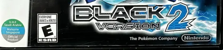 Pokémon Black Version 2, the ESRB box on its front