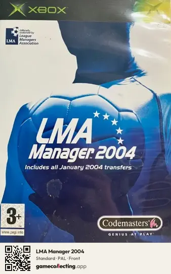 LMA Manager 2004 Xbox, PAL box front