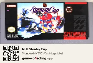 NHL Stanley Cup Super Nintendo Entertainment System, NTSC cartridge label