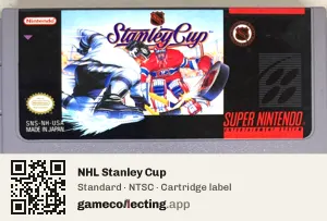 NHL Stanley Cup Super Nintendo Entertainment System, NTSC cartridge label