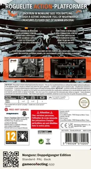 Nongunz: Doppelganger Edition Nintendo Switch, PAL box back