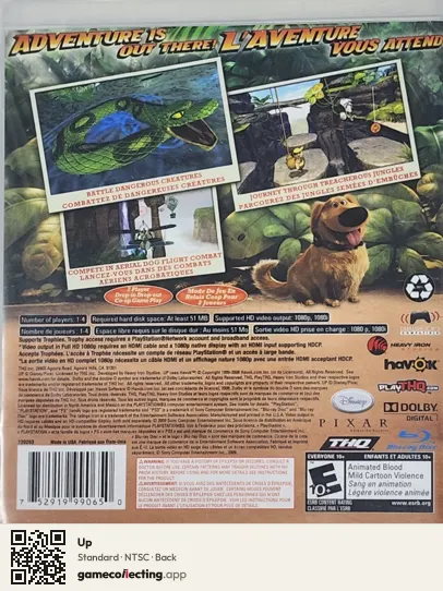 Up PlayStation 3, NTSC box back