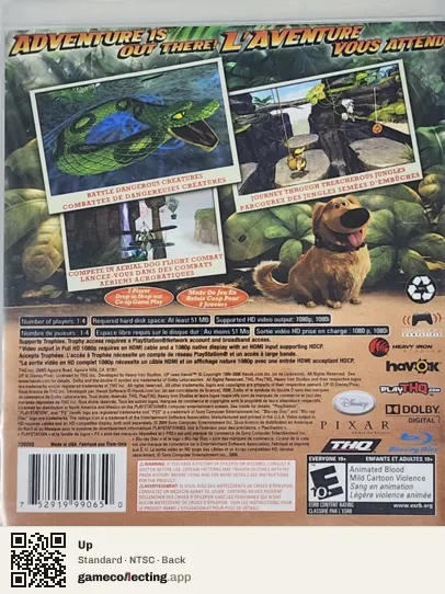 Up PlayStation 3, NTSC box back